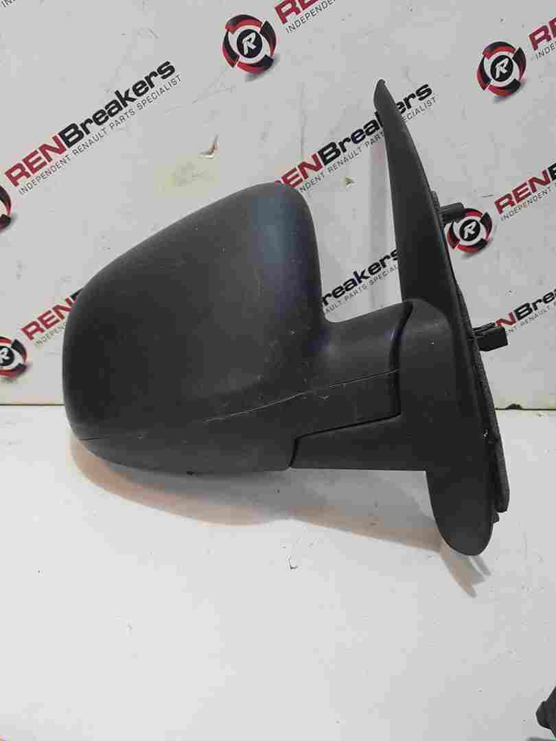 Renault Kangoo MK2 2013-2017 Drivers Os Wing Mirror Plain Black Electric