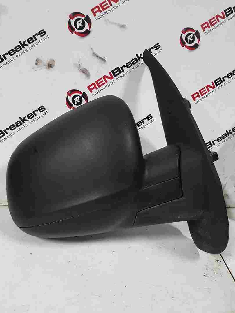 Renault Kangoo MK2 2013-2017 Drivers Os Wing Mirror Plain Black Electric