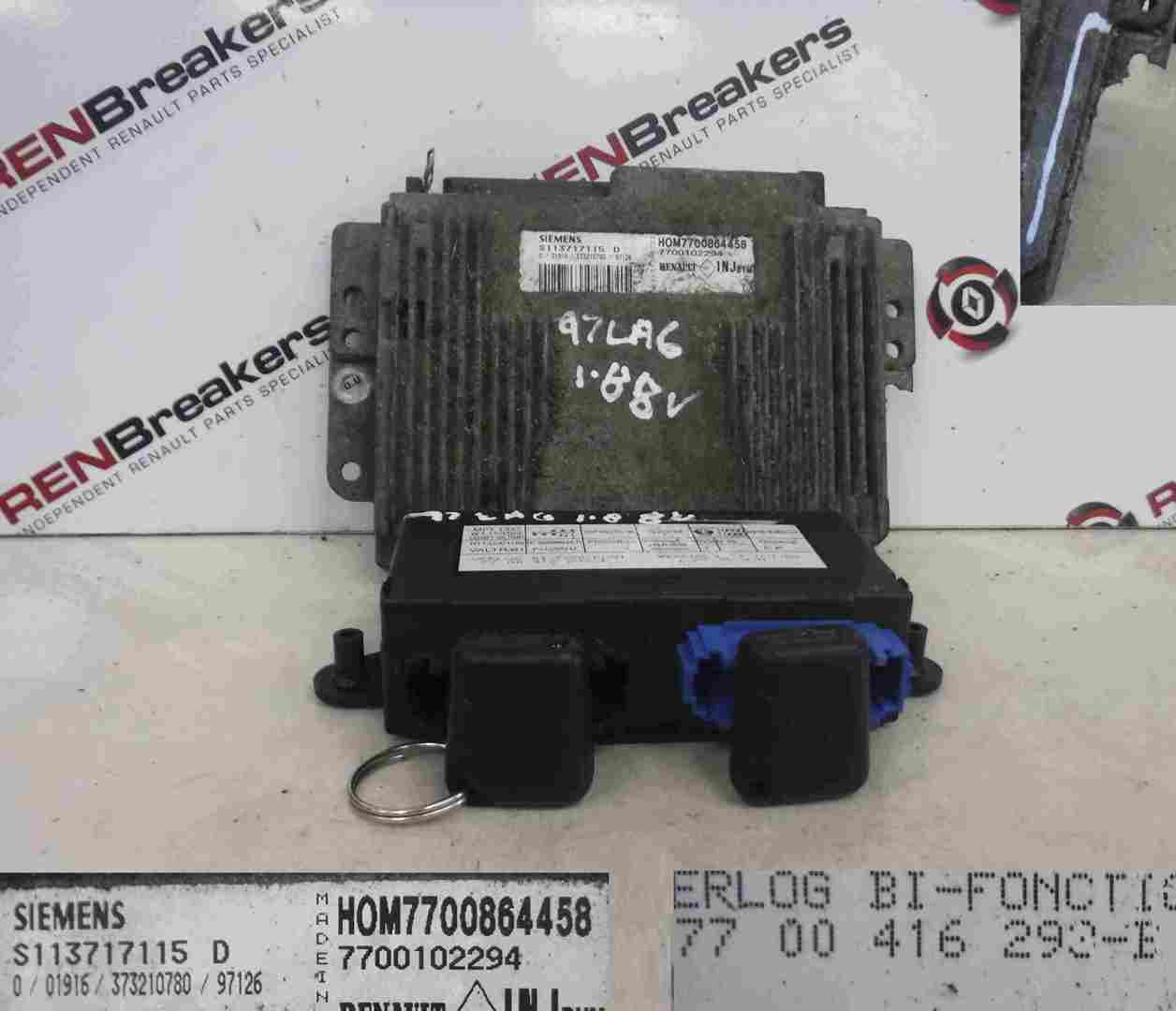 Renault Laguna 1993-1999 1.8 8v ECU SET UCH BCM Immobiliser