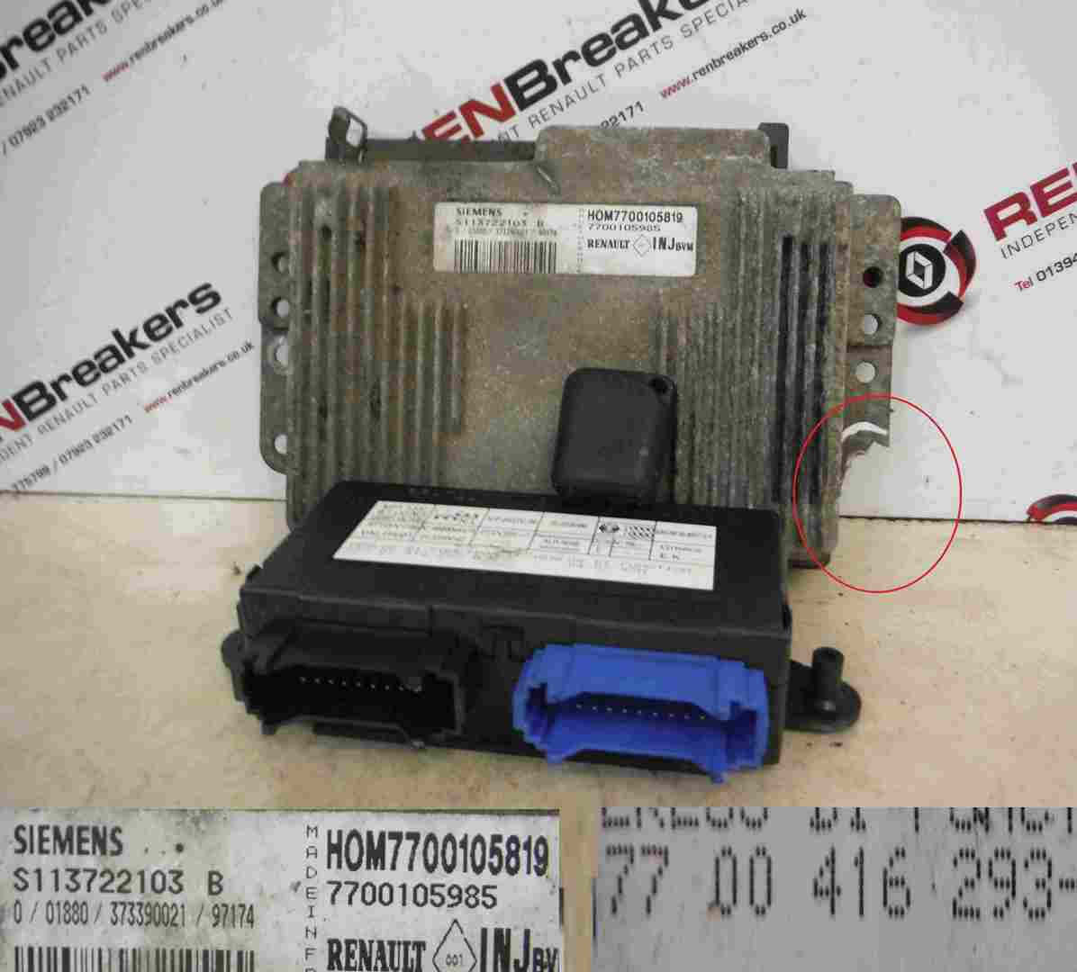 Renault Laguna 1993-1999 2.0 16v ECU SET UCH BCM Immobiliser + Key Fob