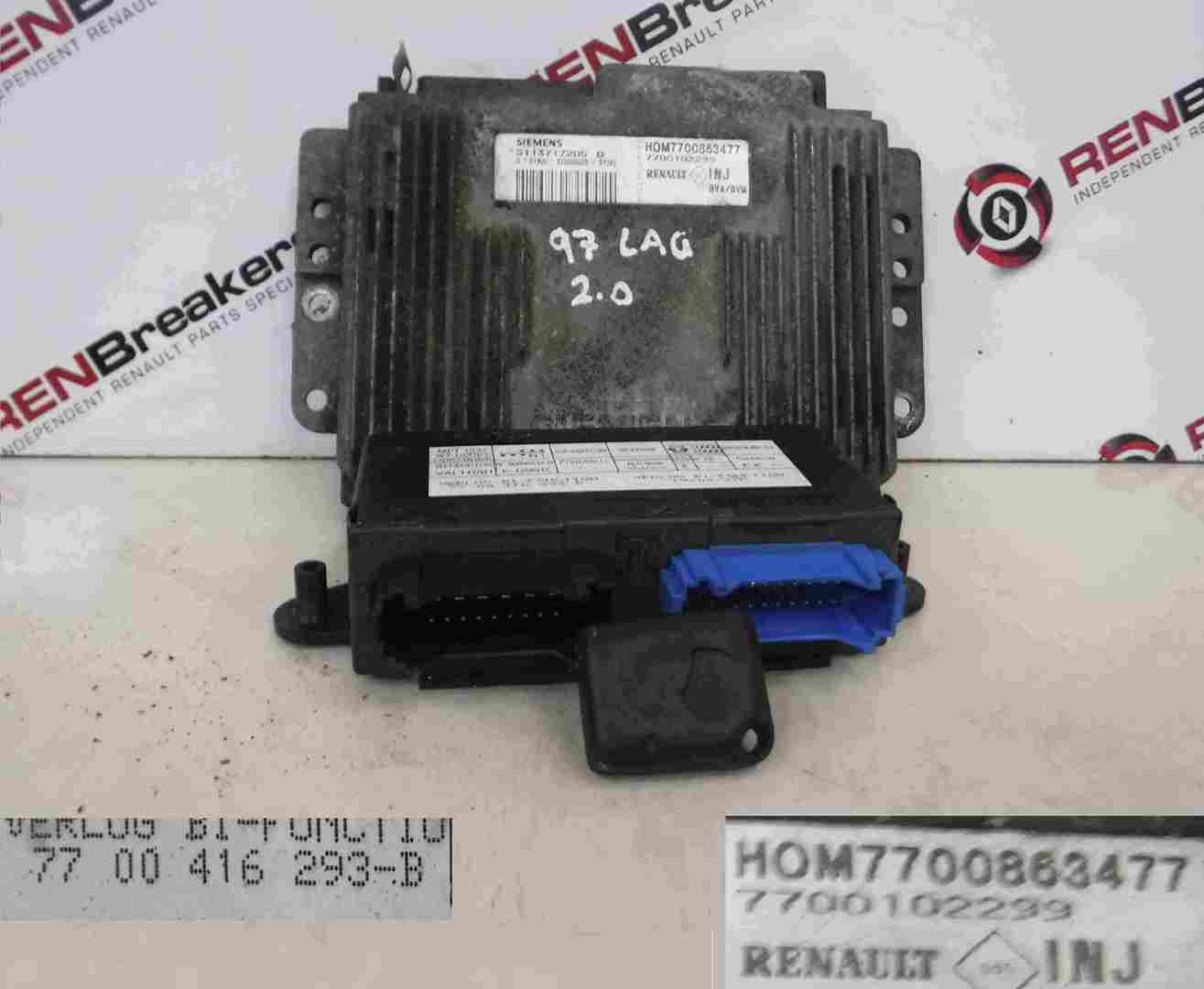 Renault Laguna 1993-1999 2.0 8v ECU SET UCH BCM Immobiliser   Key Fob