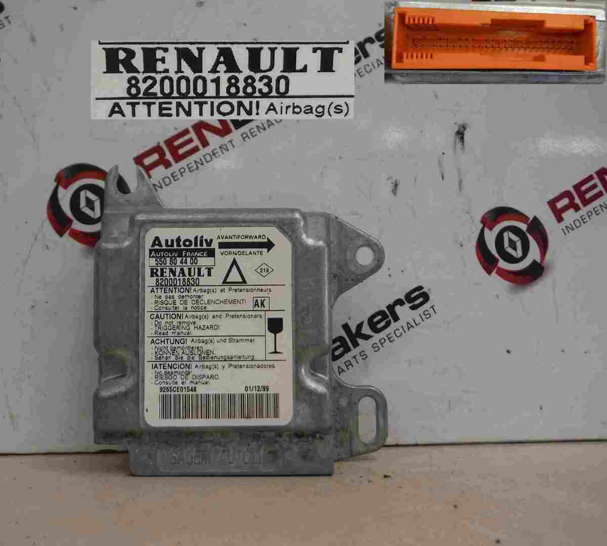 Renault Laguna 1999-2000 Airbag ECU Module Computer 8200018830
