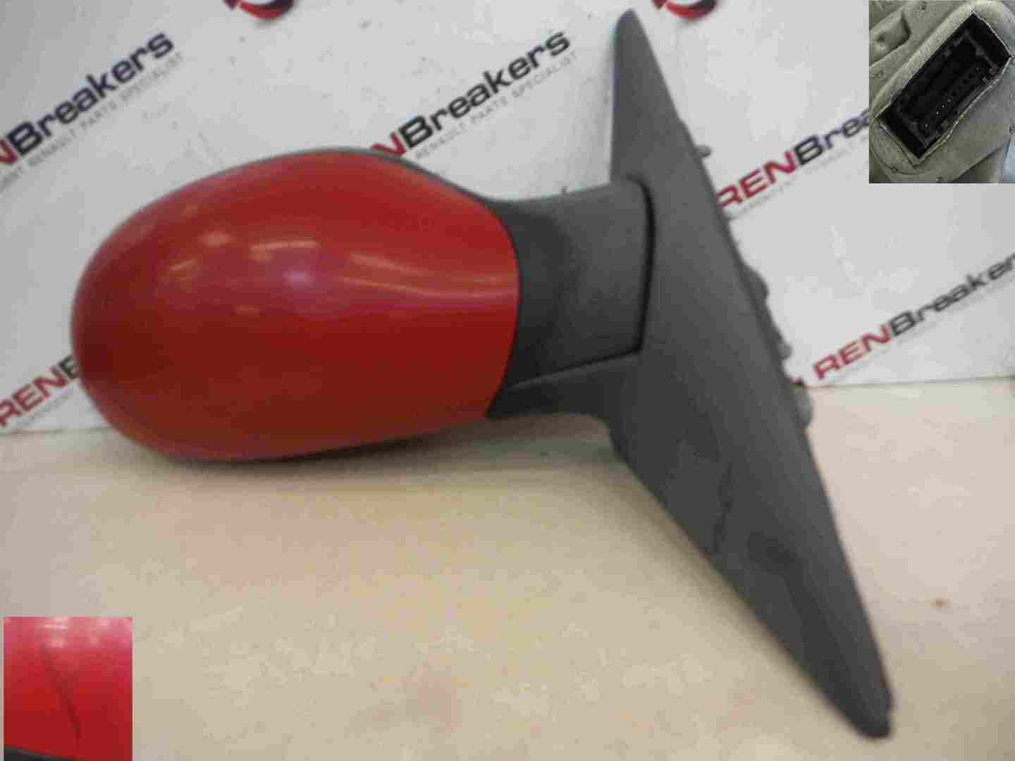 Renault Laguna 1999-2000 Drivers OS Wing Mirror Red OV731 Electric