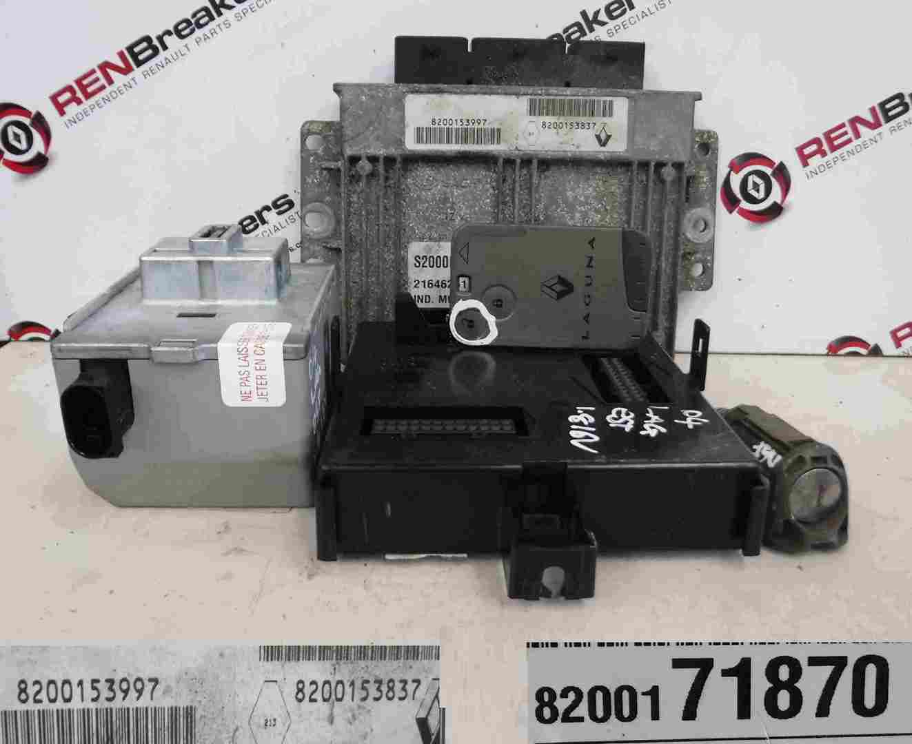 Renault Laguna 2001-2005 1.8 16v ECU SET UCH BCM Immobiliser   Key Fob