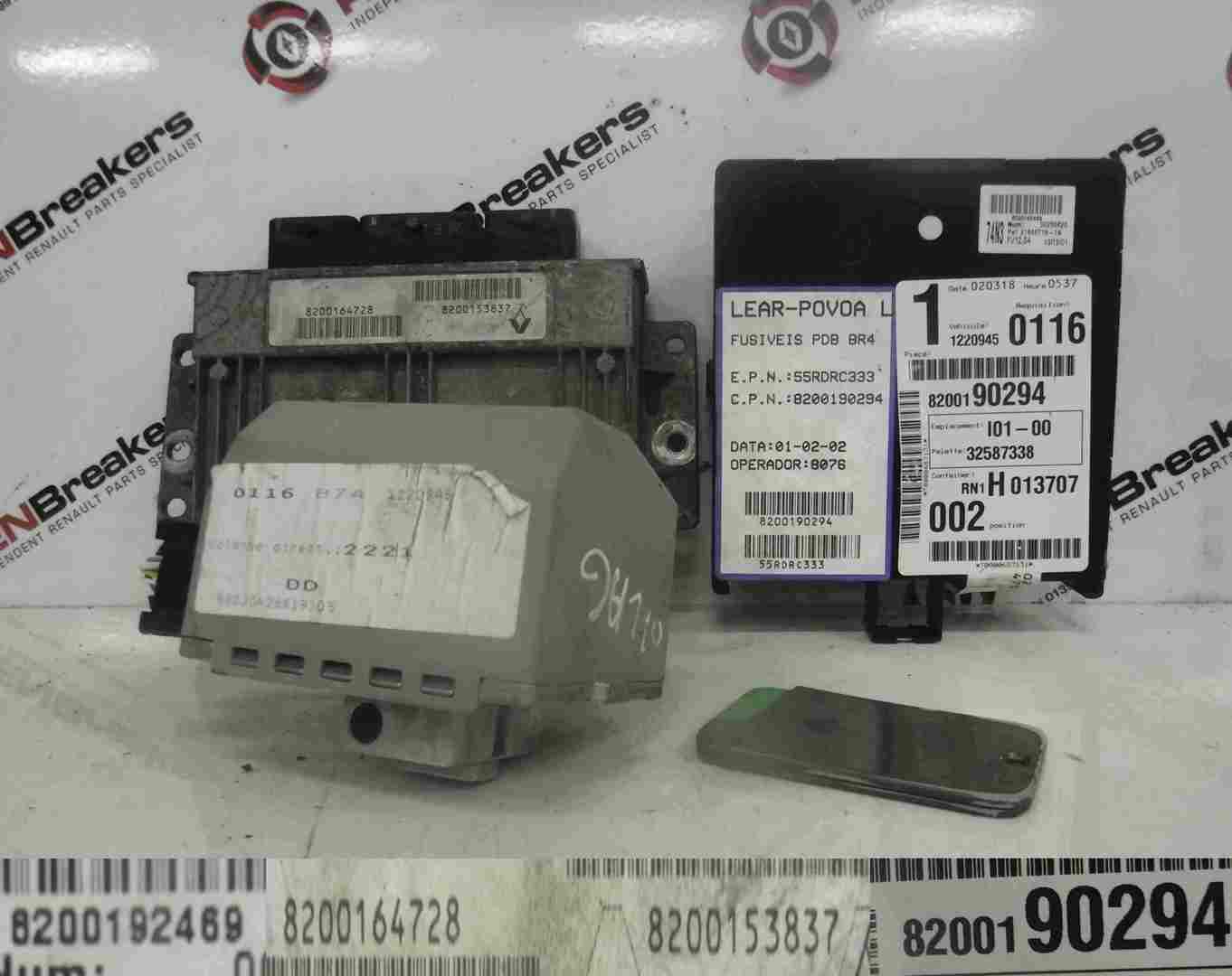 Renault Laguna 2001-2005 1.8 16v ECU SET UCH BCM Lock Box + Key Card