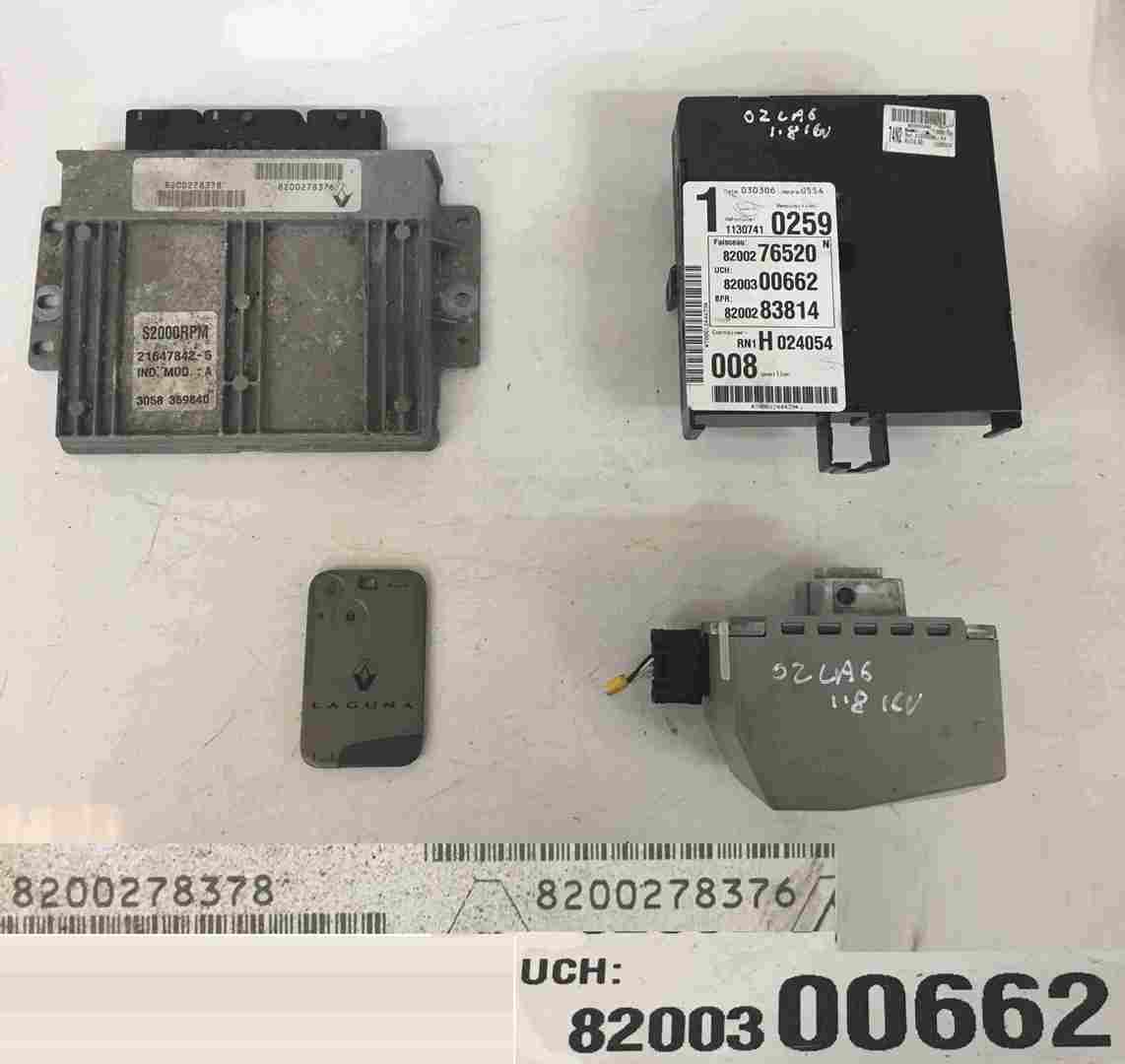 Renault Laguna 2001-2005 1.8 16v ECU SET UCH BCM Steering Lock + Key Card