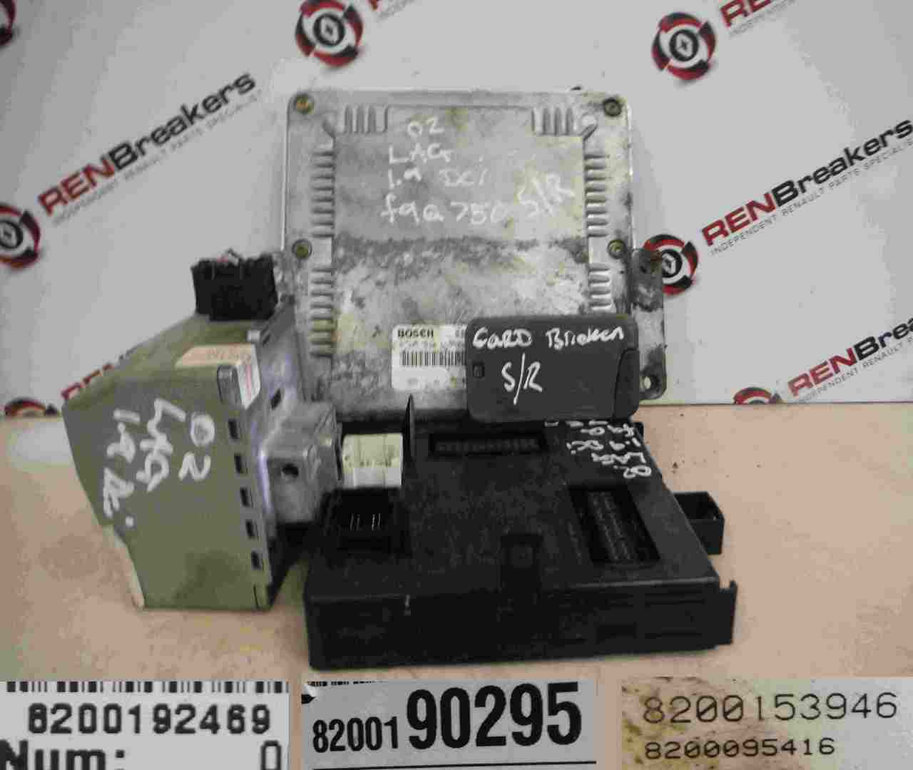 Renault Laguna 2001-2005 1.9 dCi ECU SET UCH BCM Immobiliser   Broken Key Card