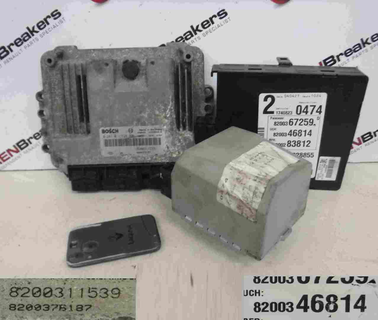 Renault Laguna 2001-2005 1.9 dCi ECU SET UCH BCM Immobiliser + Key Card