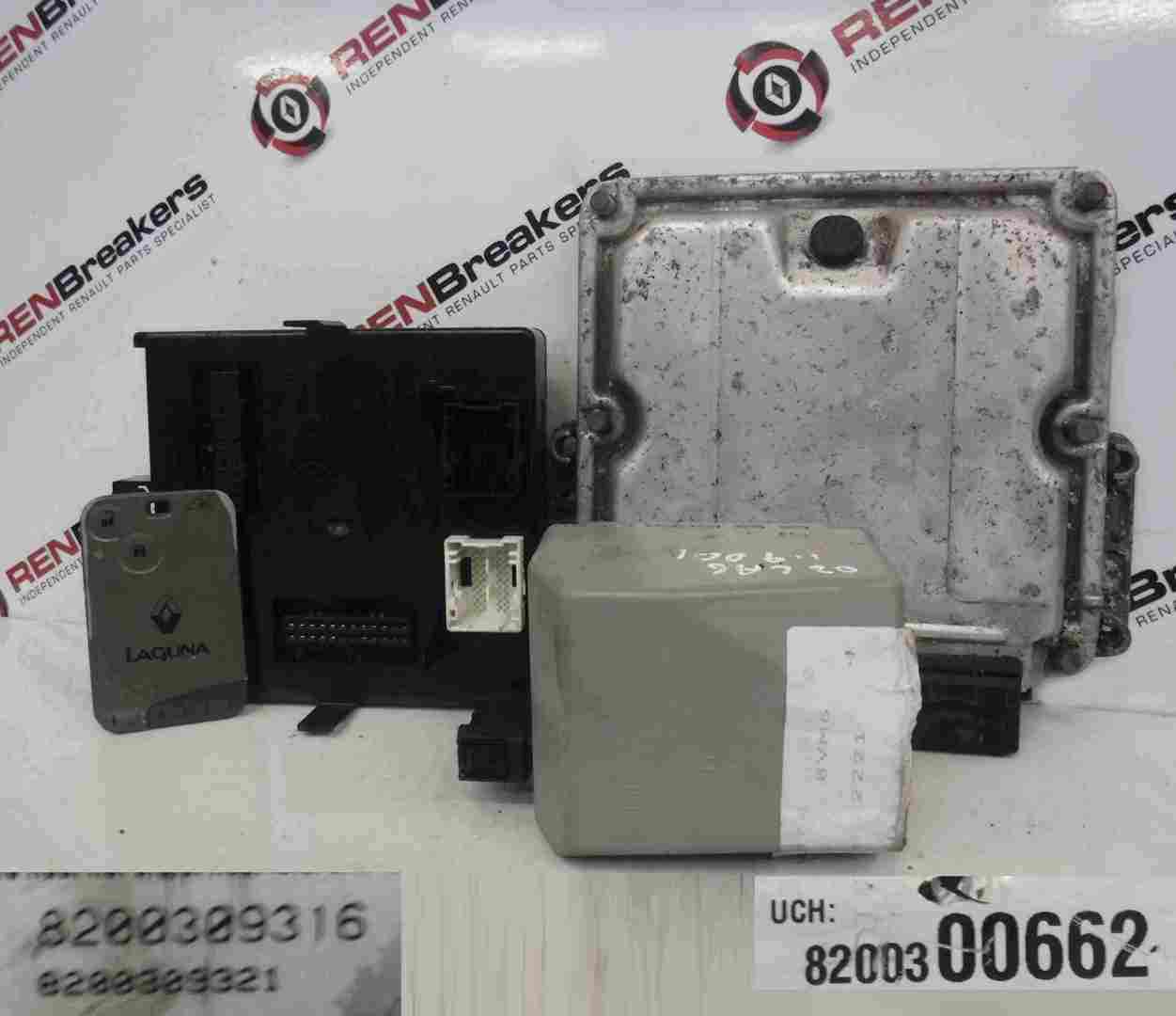Renault Laguna 2001-2005 1.9 dCi ECU SET UCH BCM Immobiliser + Key Card