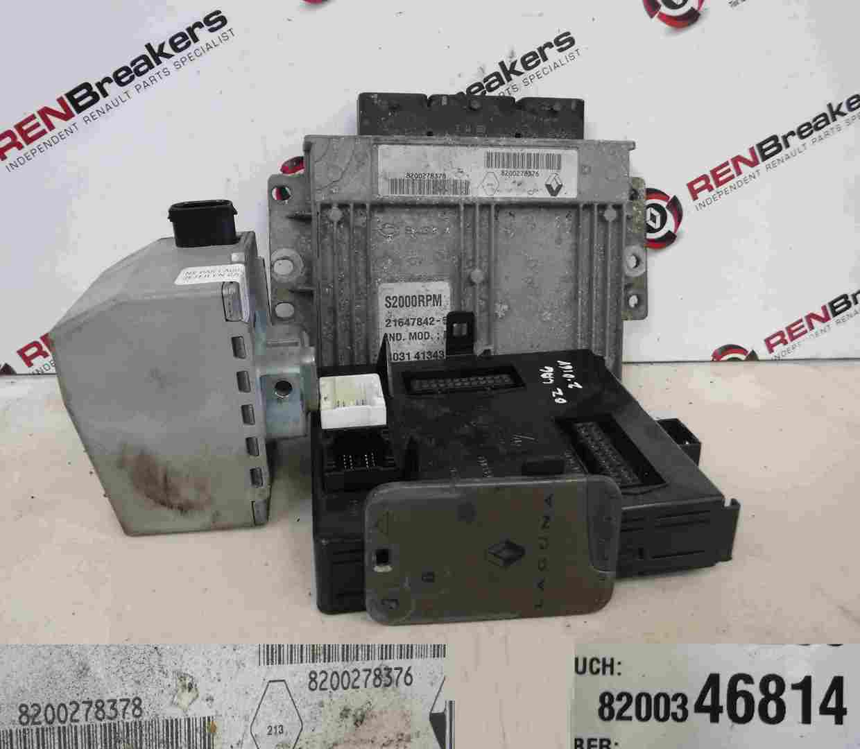 Renault Laguna 2001-2005 2.0 16v ECU SET UCH BCM Immobiliser   Key Card