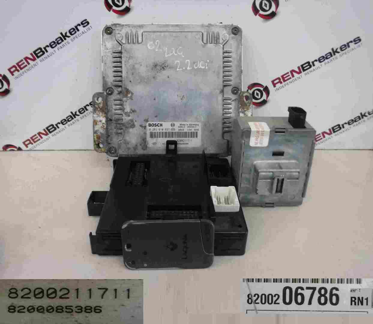 Renault Laguna 2001-2005 2.2 dCi ECU SET UCH BCM Immobiliser + Key Card