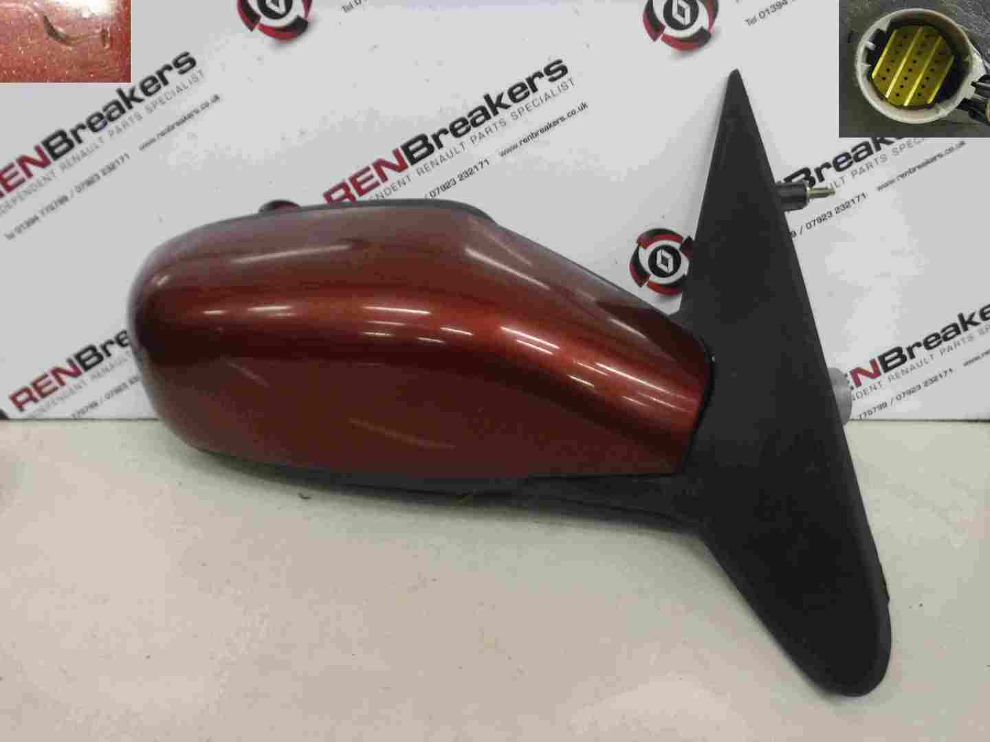 Renault Laguna 2001-2005 Drivers OS Wing Mirror Red TEB76 Folding