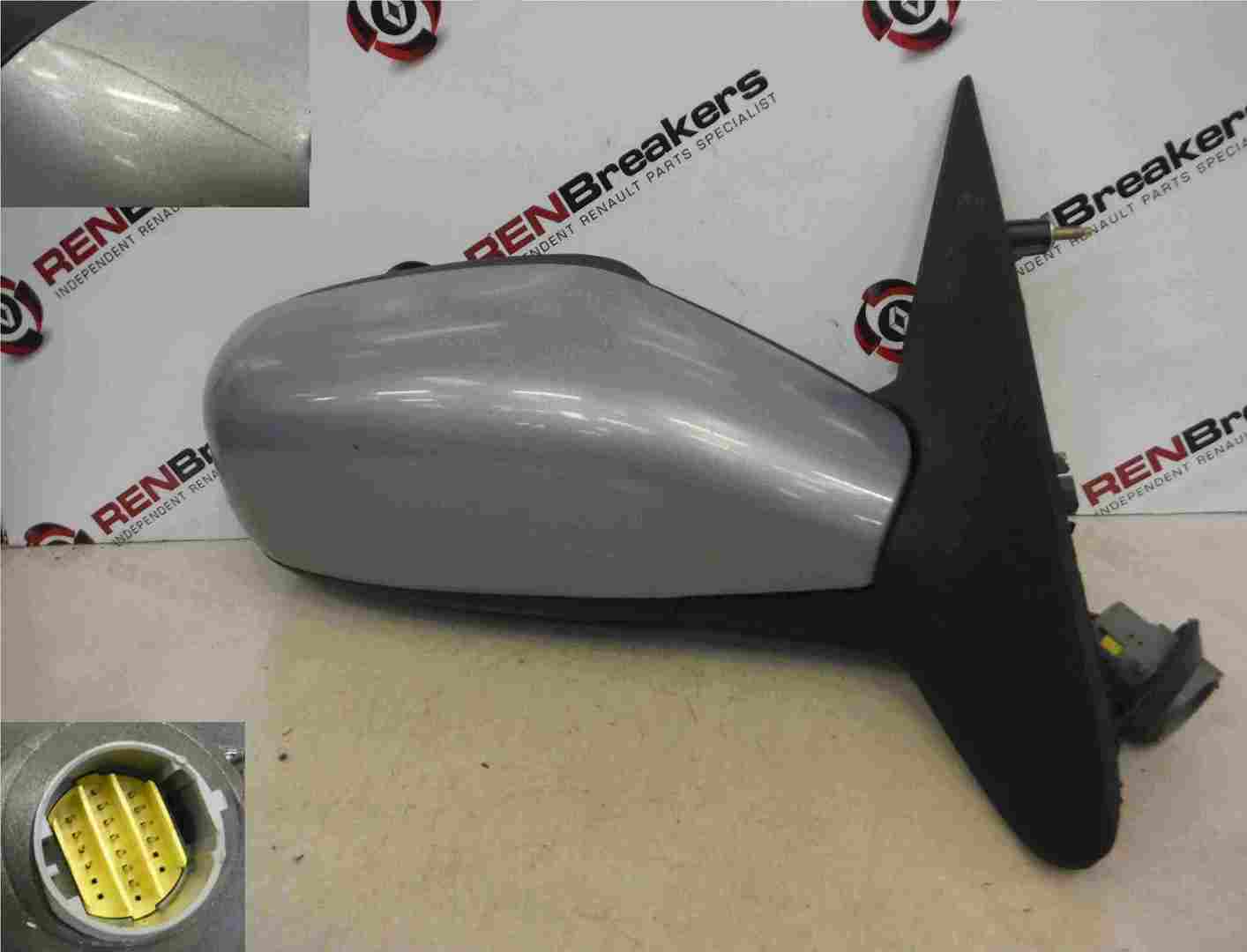 Renault Laguna 2001-2005 Drivers OS Wing Mirror Silver Purple TEB65