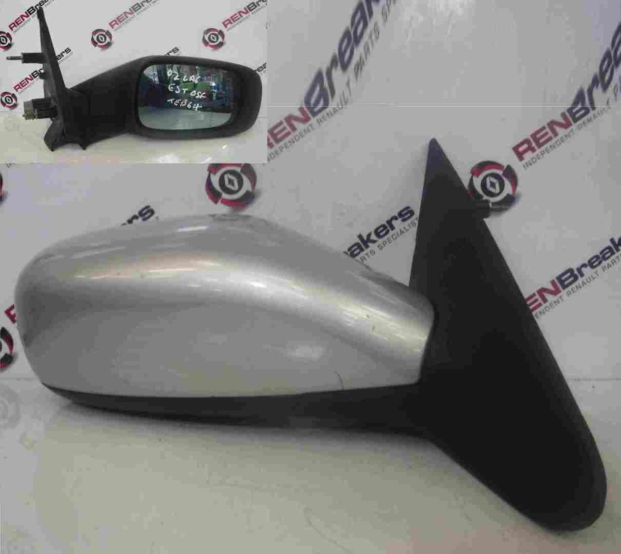 Renault Laguna 2001-2005 Drivers OS Wing Mirror Door Mirror Silver TEB64