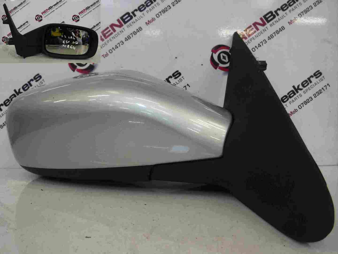 Renault Laguna 2001-2005 Drivers OS Wing Mirror Silver TEB64