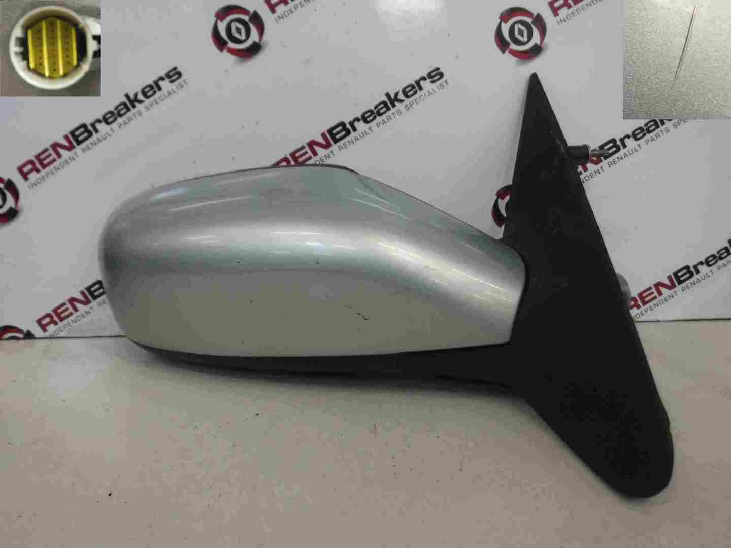 Renault Laguna 2001-2005 Drivers OS Wing Mirror Silver TEB64 Folding