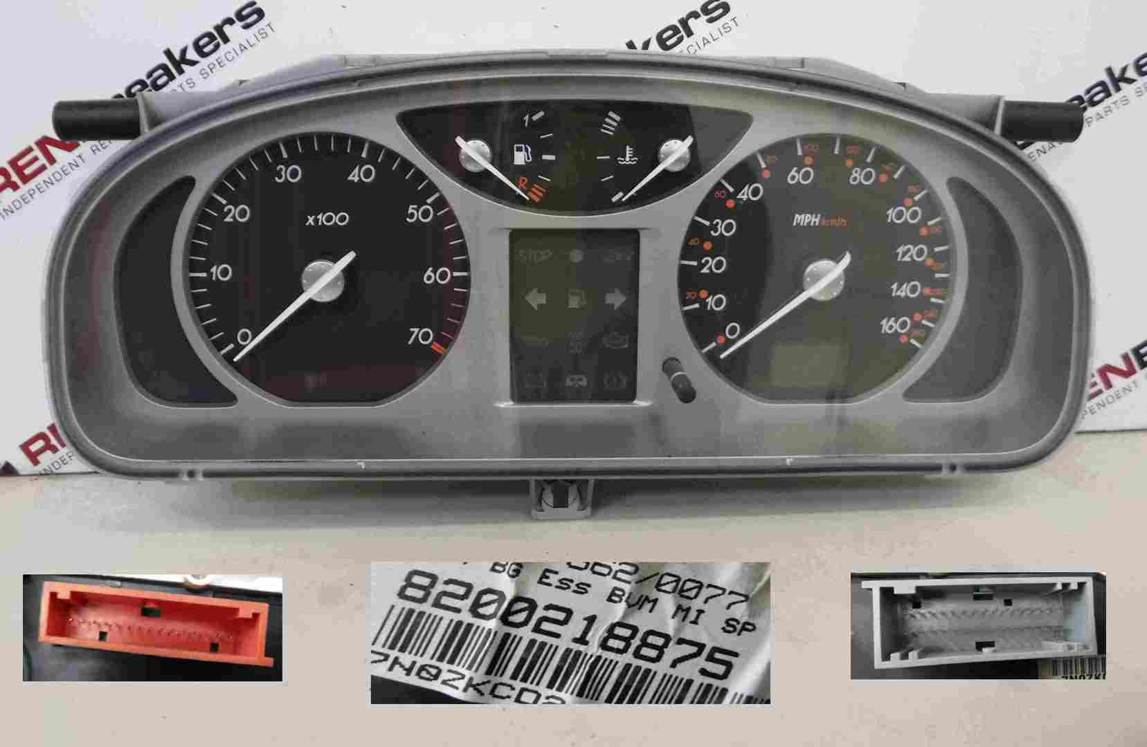 Renault Laguna 2001-2005 Instrument Panel Dials Gauges Speedo Clocks 104K