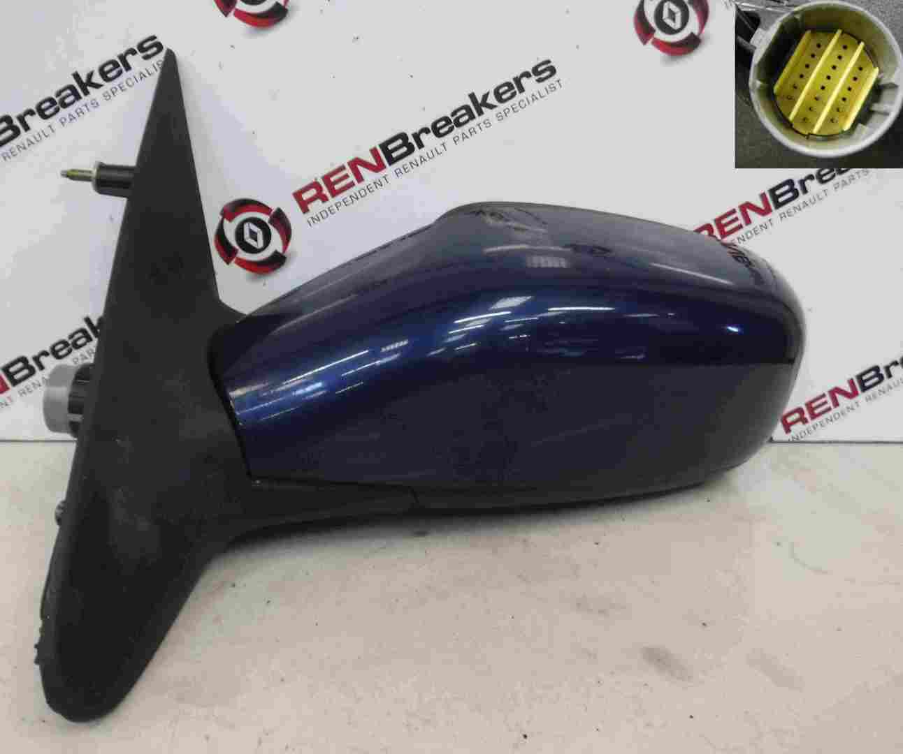 Renault Laguna 2001-2005 Passenger NS Wing Mirror Blue TED44 Folding