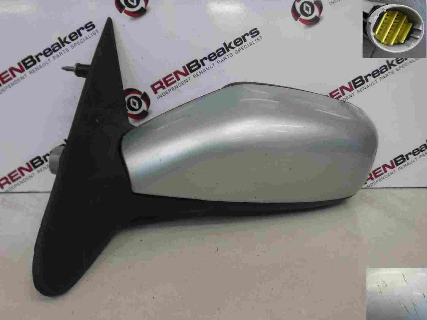 Renault Laguna 2001-2005 Passenger NS Wing Mirror Silver TEB64 Folding