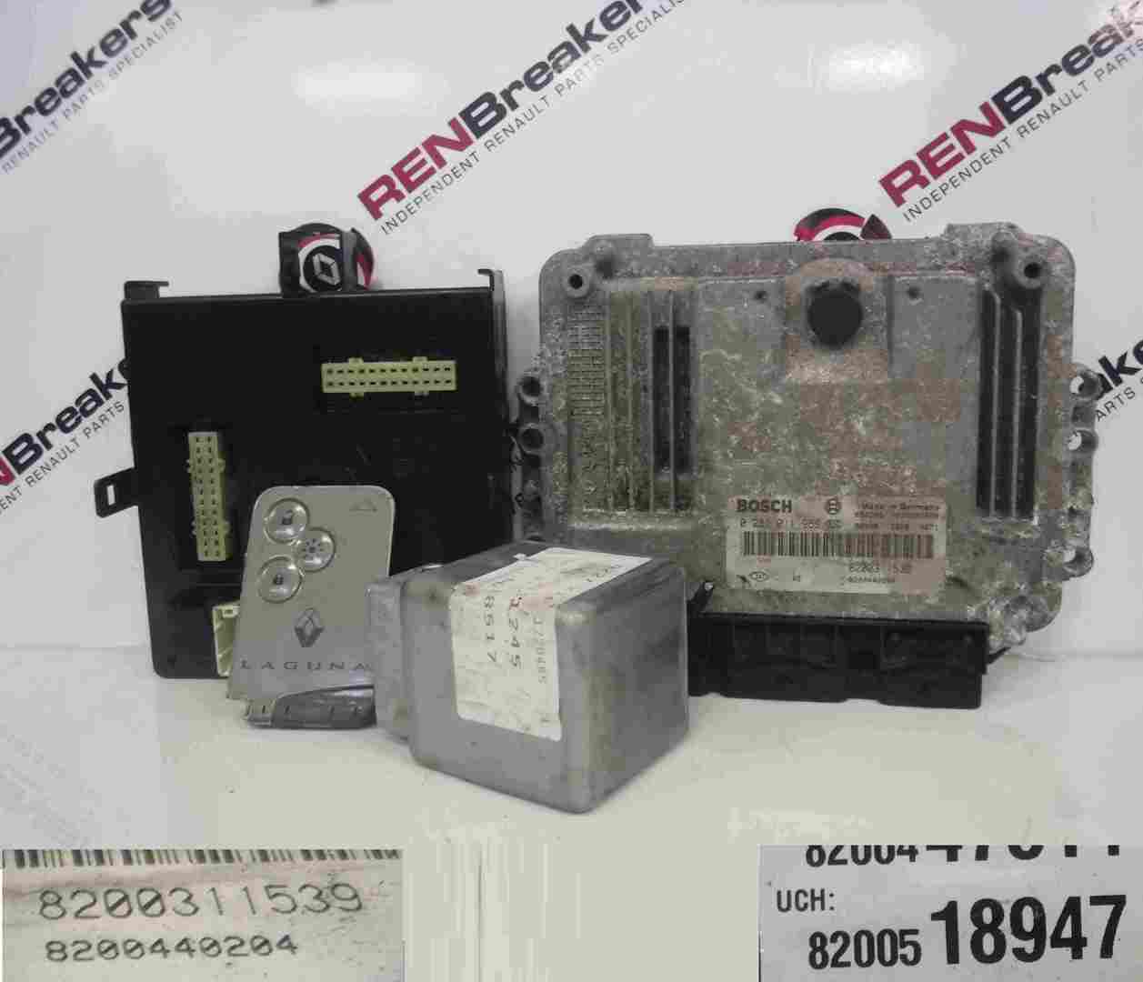 Renault Laguna 2005-2007 1.9 dCi ECU SET UCH BCM Immobiliser + Key Card SR