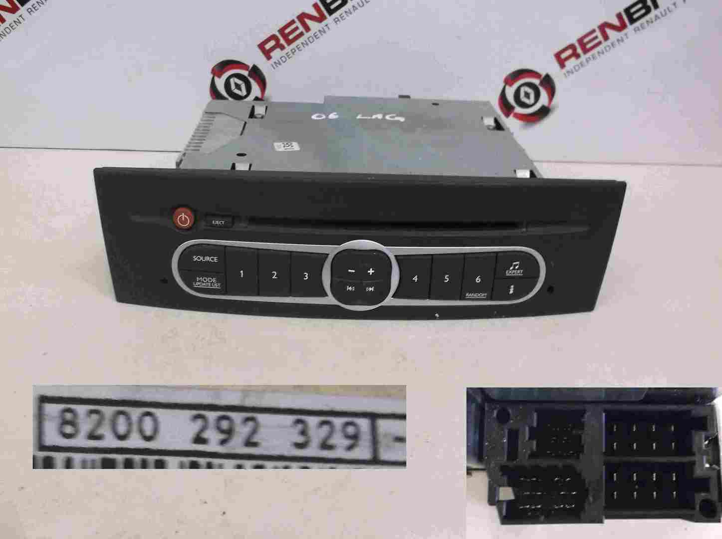 Renault Laguna 2005-2007 CD Player Radio Head Unit   Code 8200292329
