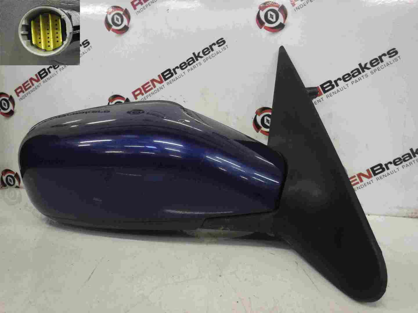 Renault Laguna 2005-2007 Drivers OS Wing Mirror Blue TEJ49