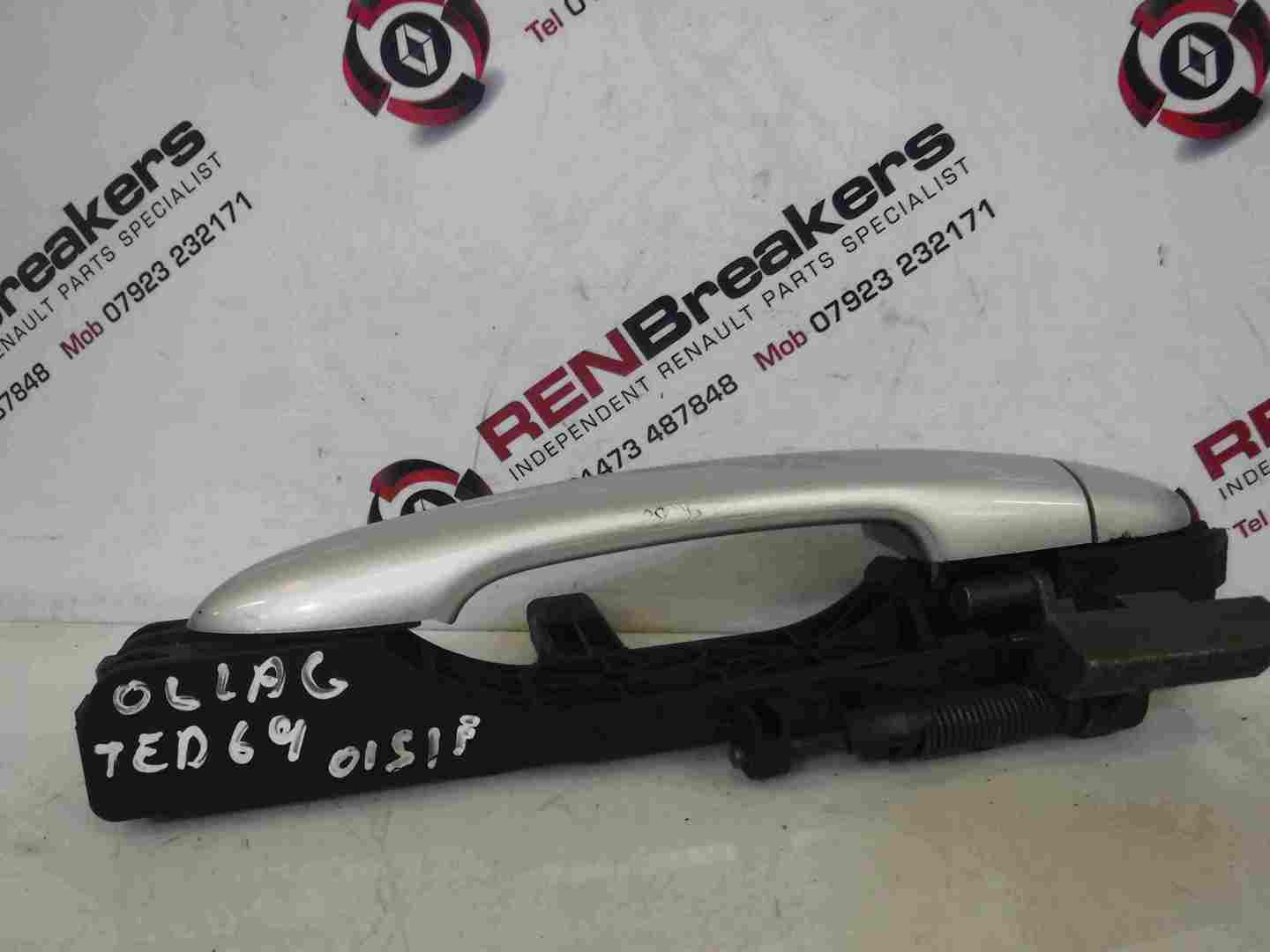 Renault Laguna 2005-2007 Drivers OSF Front Exterior Door Handle Silver TED69