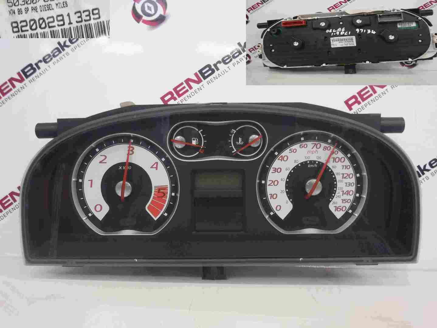 Renault Laguna 2005-2007 Instrument Panel Dials Clocks 158K 8200291339
