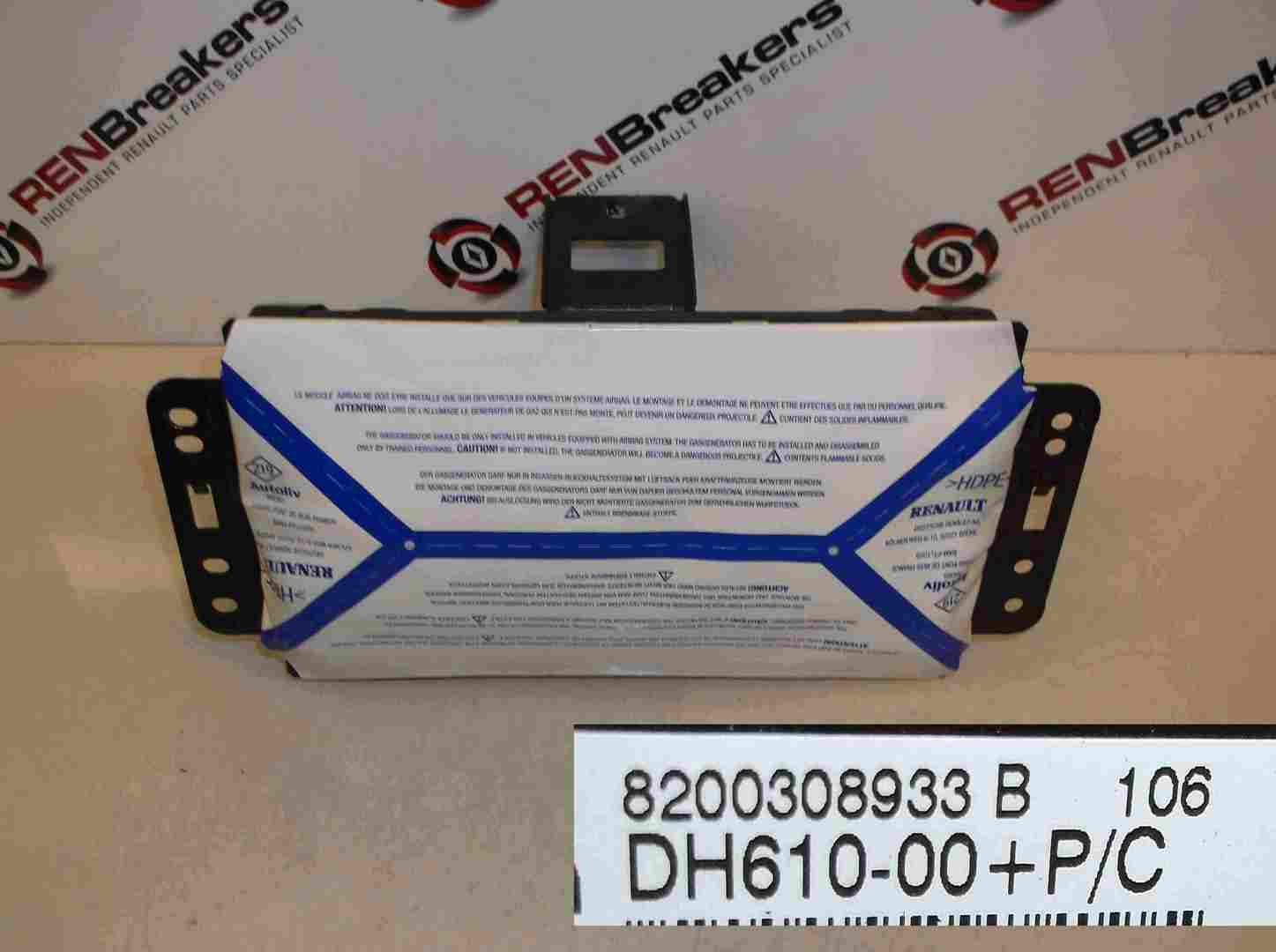 Renault Laguna 2005-2007 Passenger NSF Front dashboard air bag 8200308933