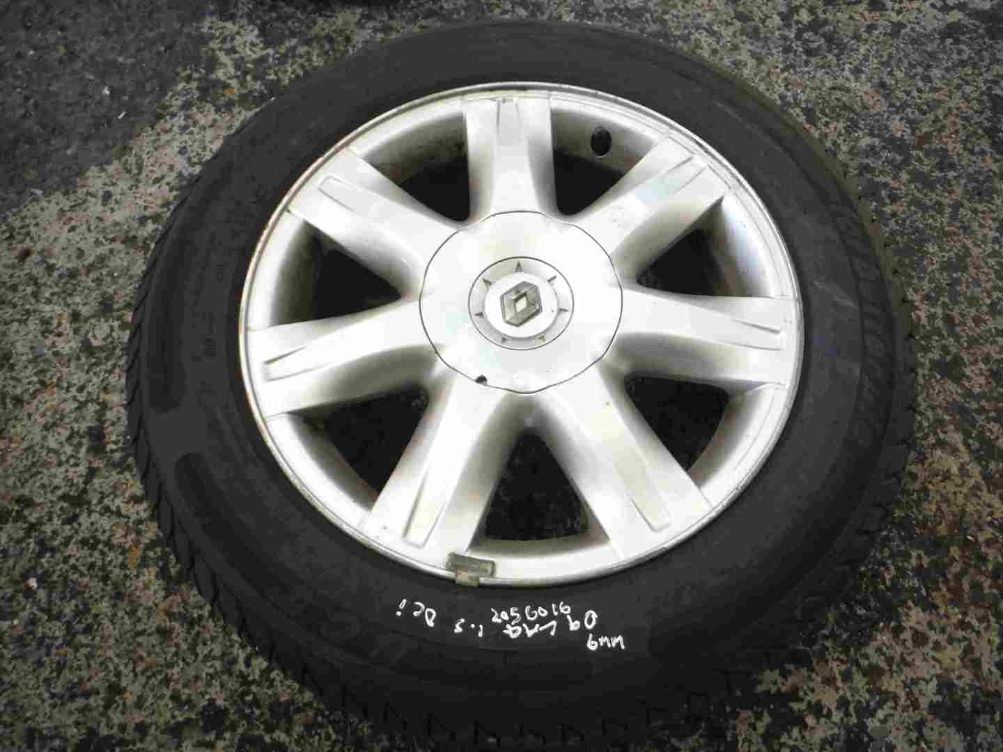 Renault Laguna 2007-2010 Alloy Wheel Standard  Tyre 205 60 16 7mm inch paradise