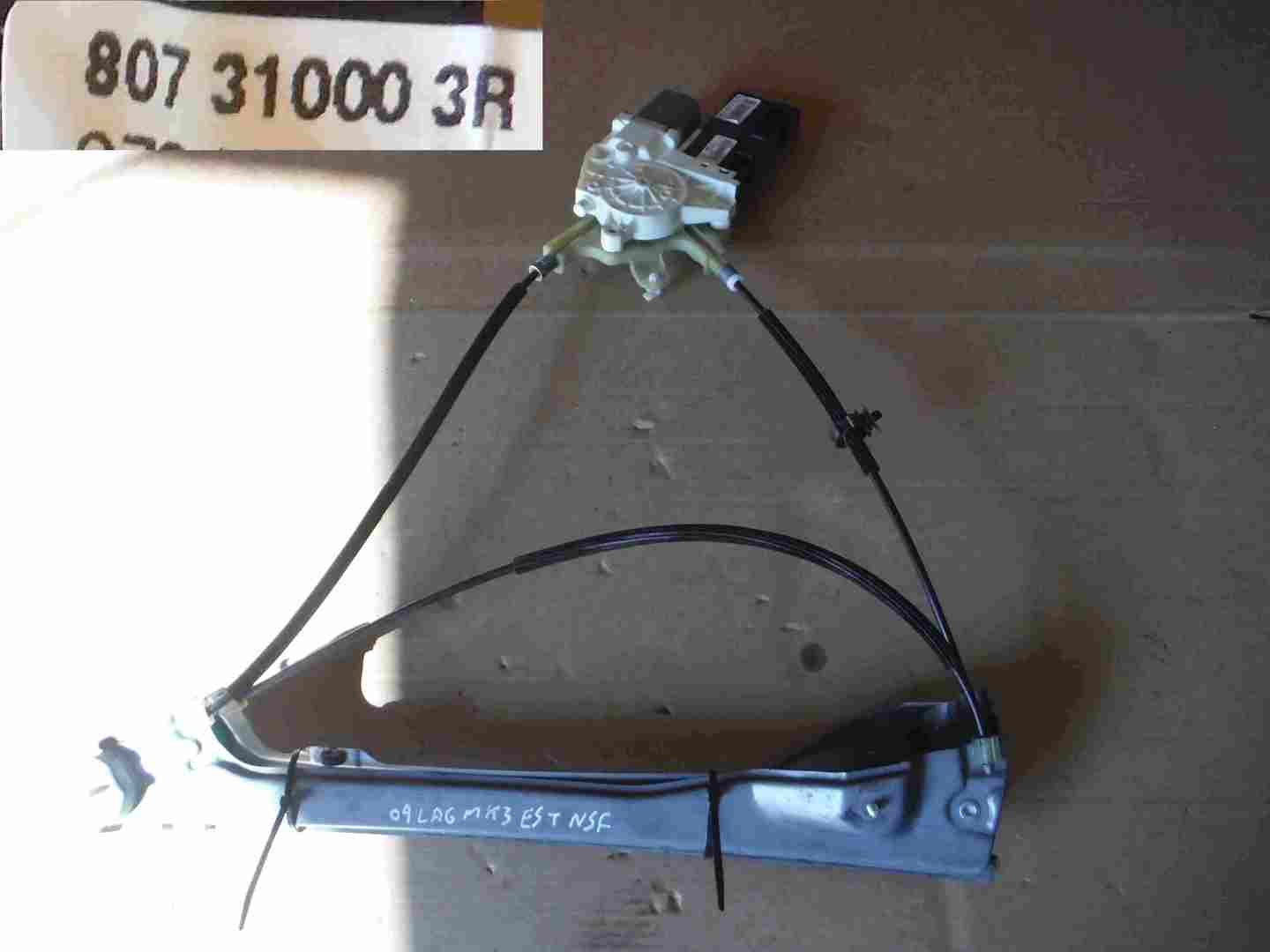 Renault Laguna 2007-2010 Passenger NSF Front Window Regulator Electric