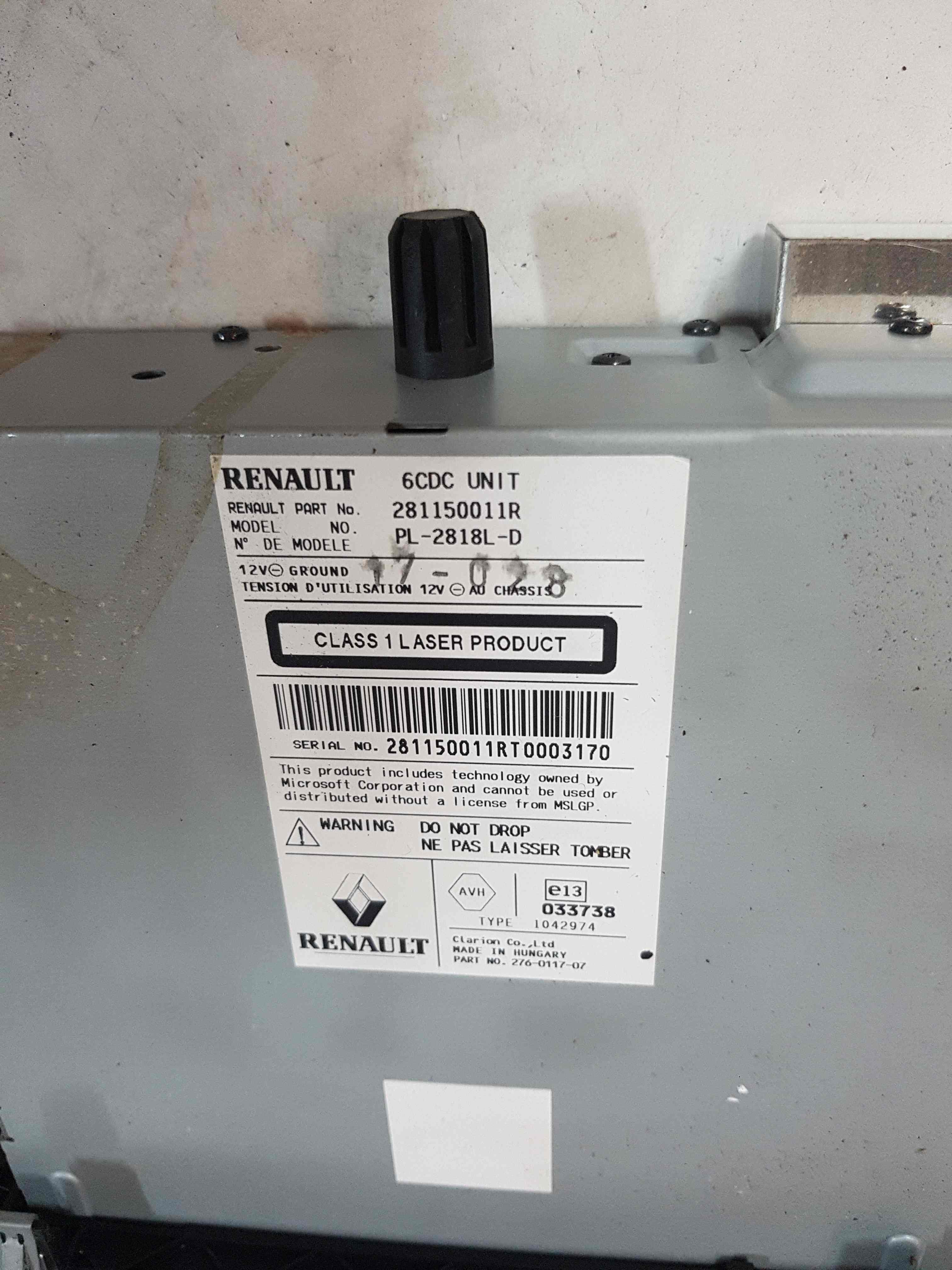 Thumb 5 Renault Laguna 2007-2012 Radio Cd Player Bosch 281150011R
