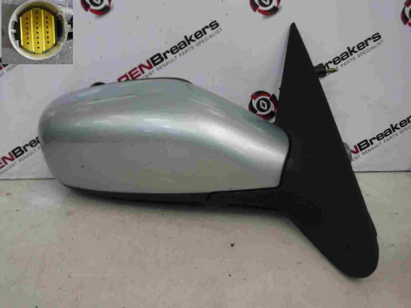 Renault Laguna Estate 2001-2005 Drivers OS Wing Mirror Silver TEB64