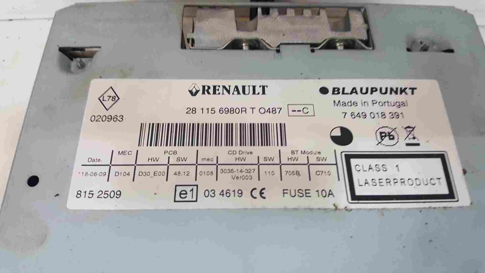 Thumb 2 Renault Laguna MK3 2007-2012 Tom Tom Edition Radio Cd Player 281156980R