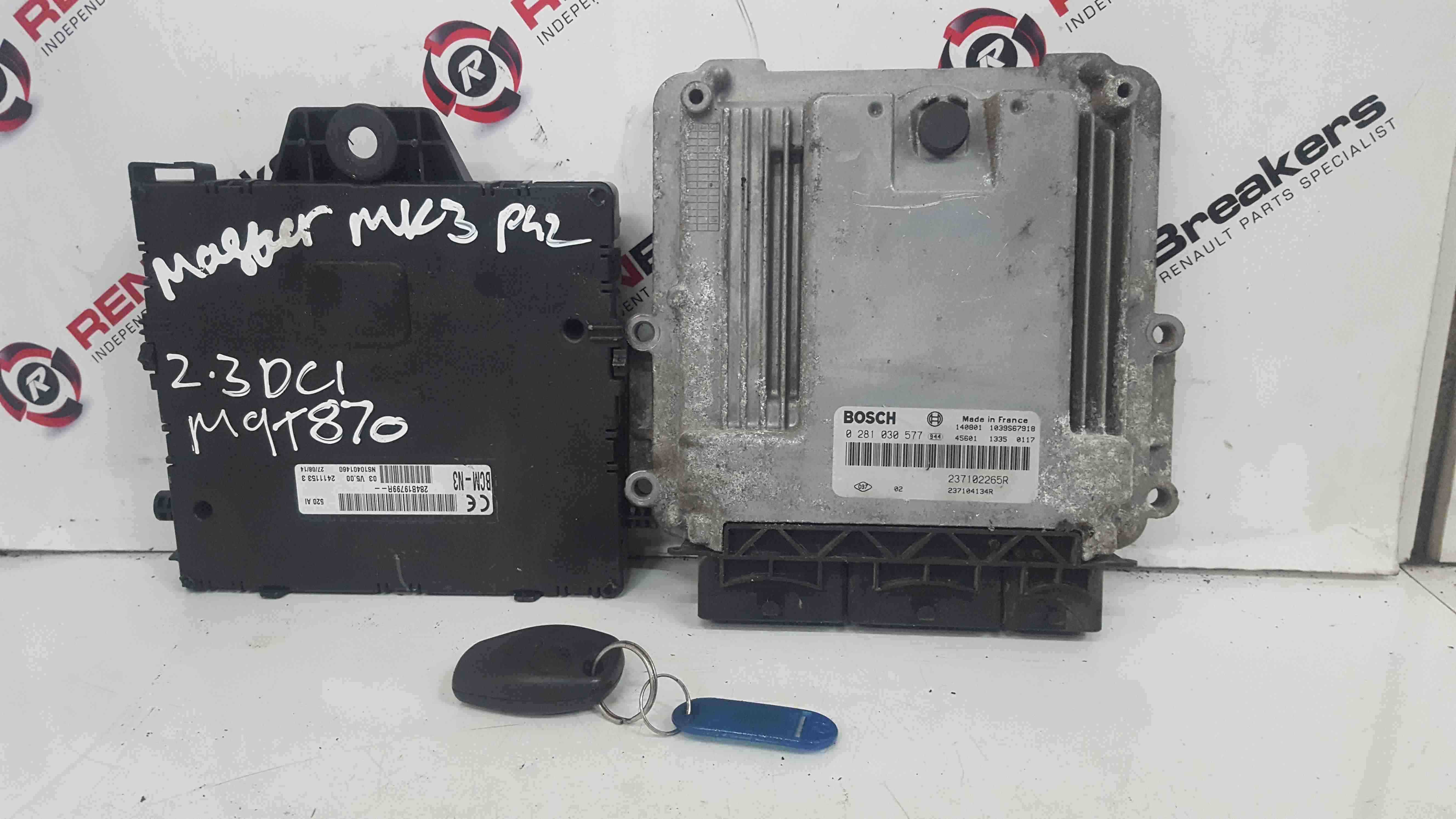 Renault Master 2010-2018 2.3 DCi ECU Set UCH BCM Immobiliser + Key Fob