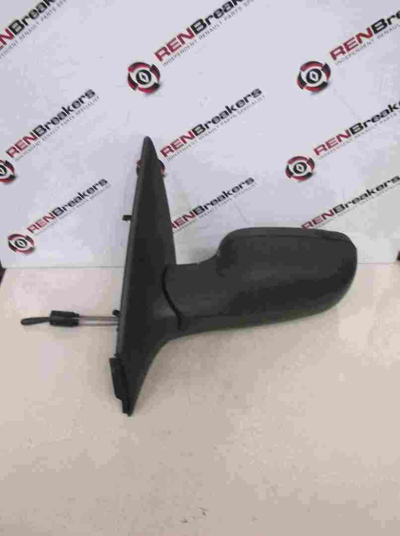Renault Megane 02-08 Passenger NSF Front Wing Mirror Plain Black Plastic Manual