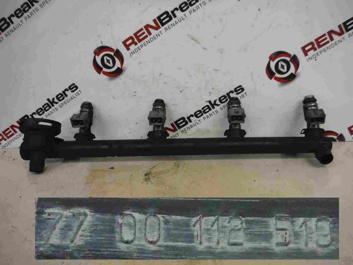Renault Megane 1999-2002 1.4 16v Petrol Fuel Injectors  Rail Set x4 7700112519