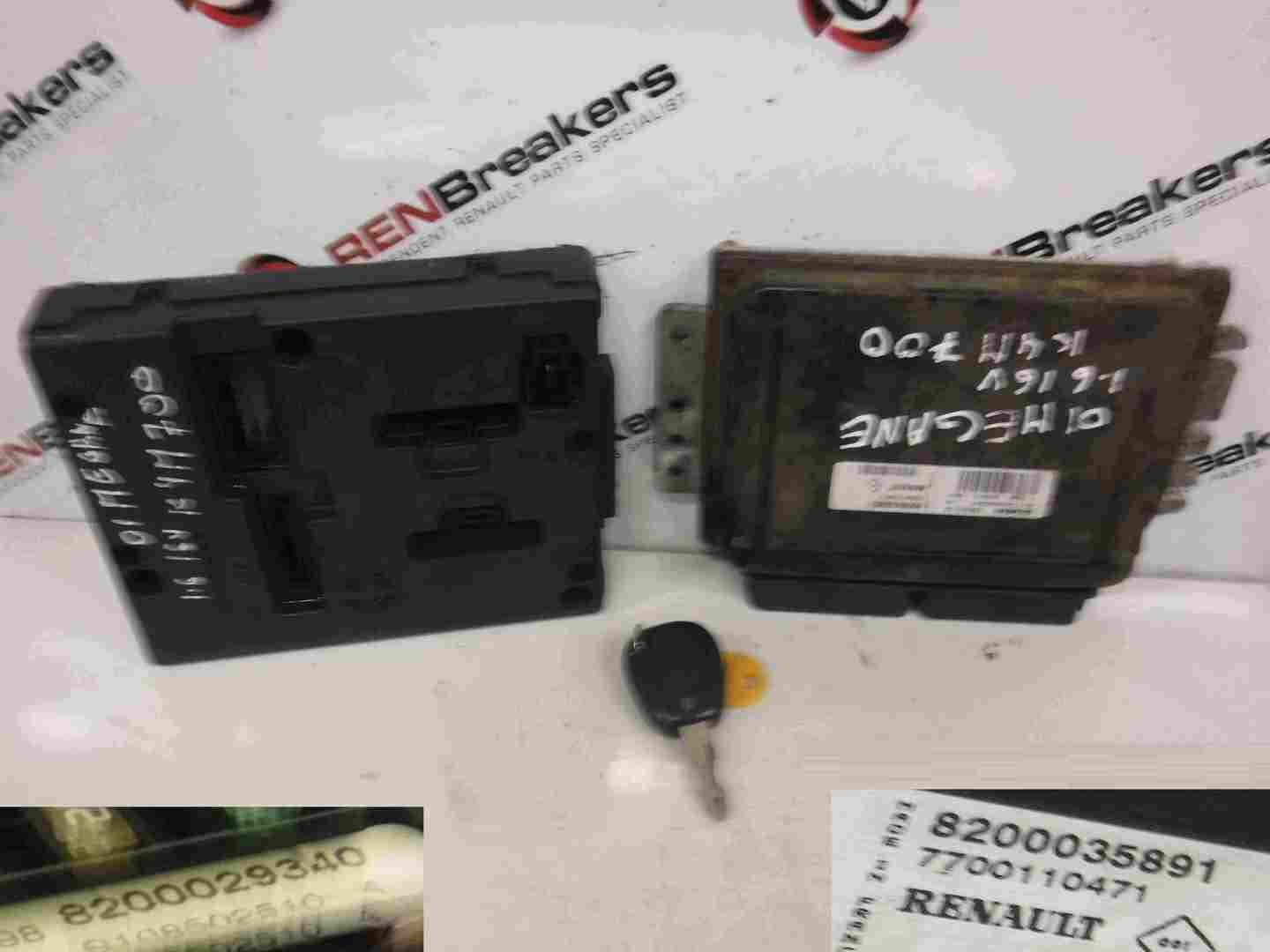 Renault Megane 1999-2002 1.6 16v ECU SET UCH BCM Immobiliser + Key Fob
