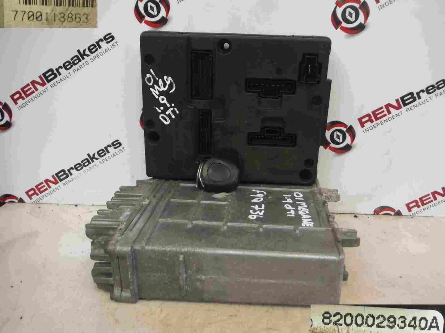 Renault Megane 1999-2002 1.9 dTi ECU Set Kit UCH BCM Immobiliser + Key Fob