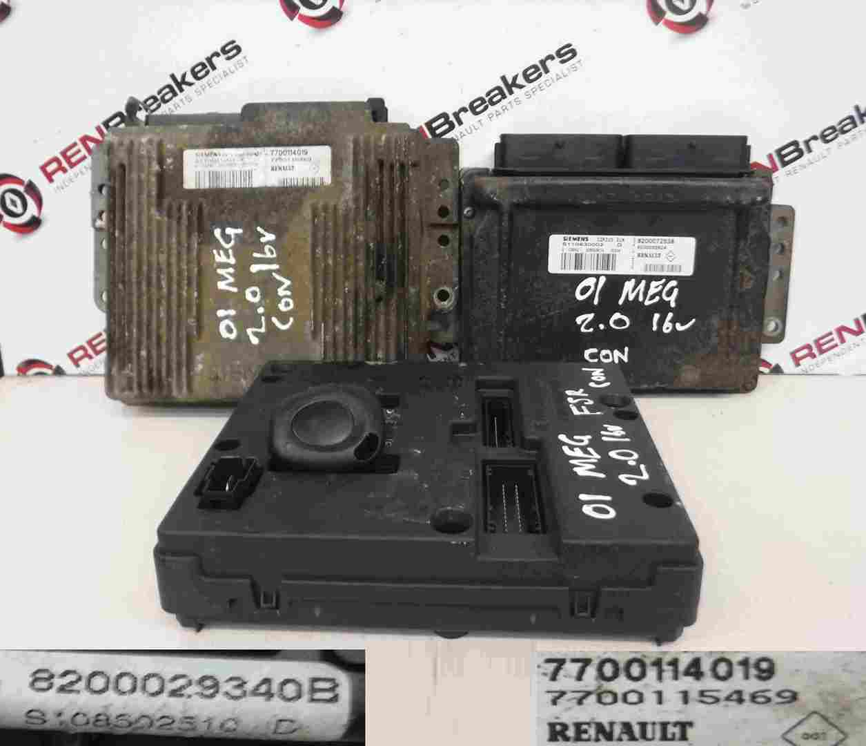Renault Megane 1999-2002 2.0 16v ECU SET UCH BCM Immobilise + Key Fob