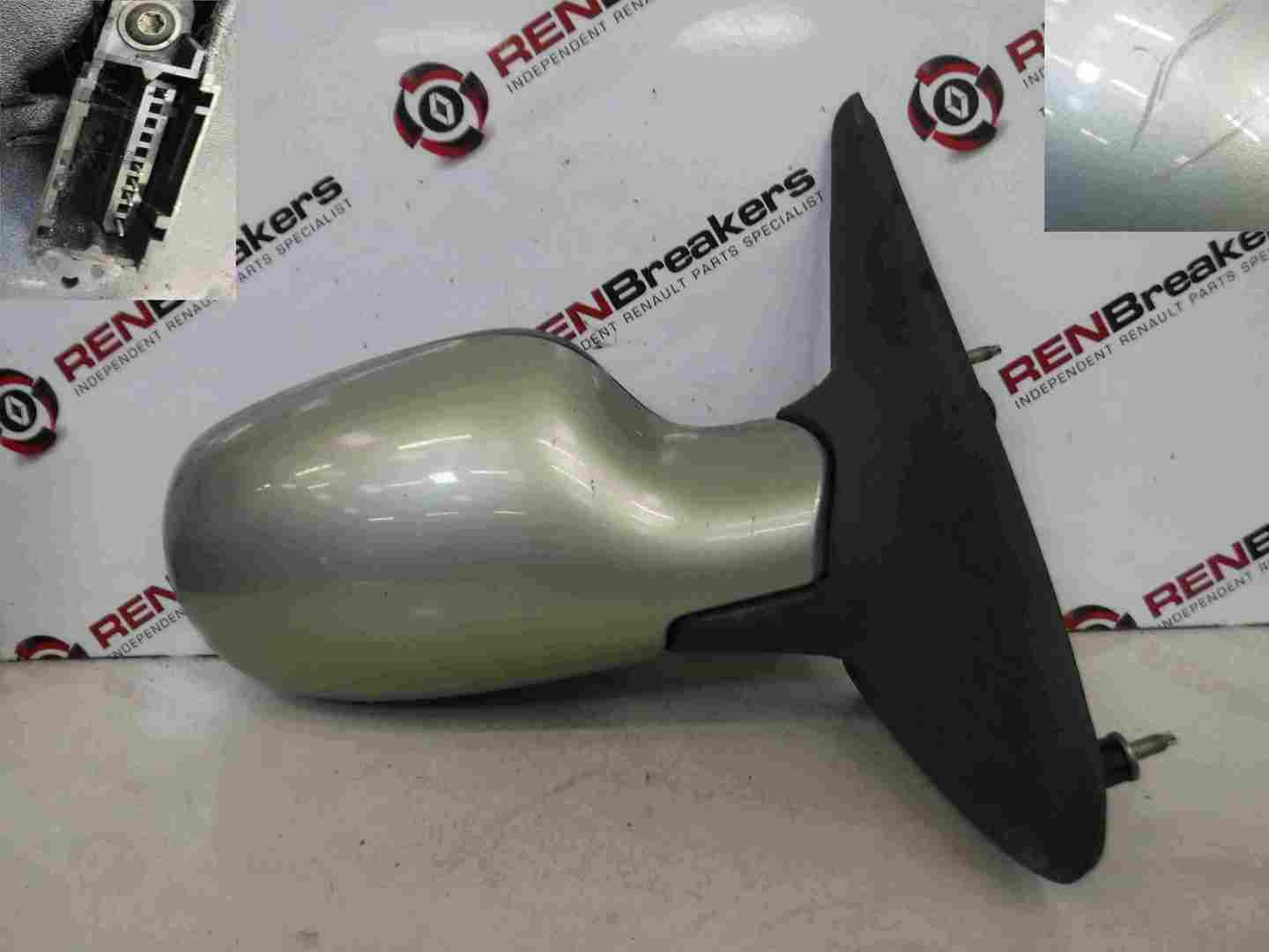 Renault Megane 1999-2002 Drivers OS Wing Mirror Green Silver MV931 Electric