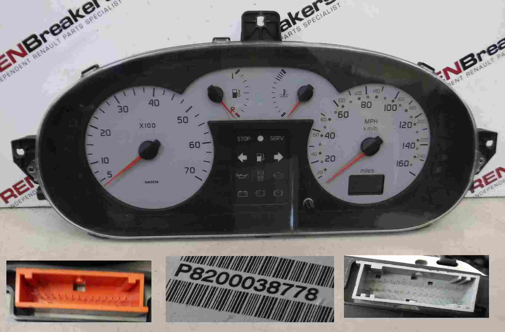 Renault Megane 1999-2002 Instrument Panel Clocks Dials Gauges Speedo 101K