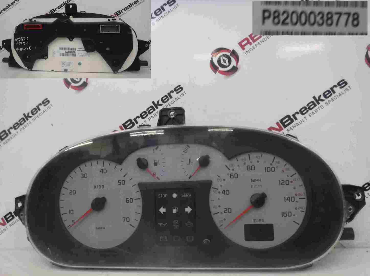 Renault Megane 1999-2002 Instrument Panel Dials Clocks 125K 8200038778