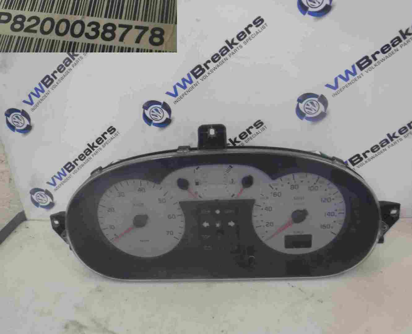 Renault Megane 1999-2002 Instrument Panel Dials Gauges Clocks 101K 8200038778