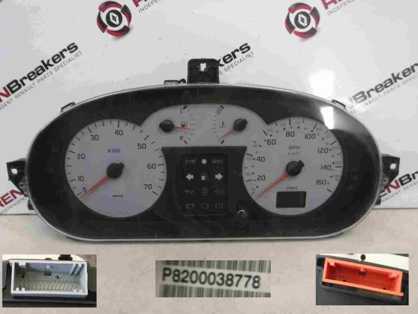 Renault Megane 1999-2002 Instrument Panel Dials Gauges Clocks 47K