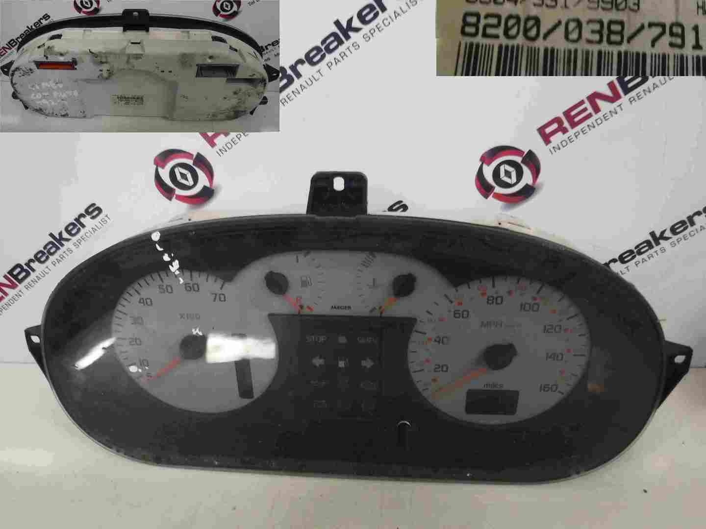 Renault Megane 1999-2002 Instrument Panel Dials Gauges Clocks Auto 79K