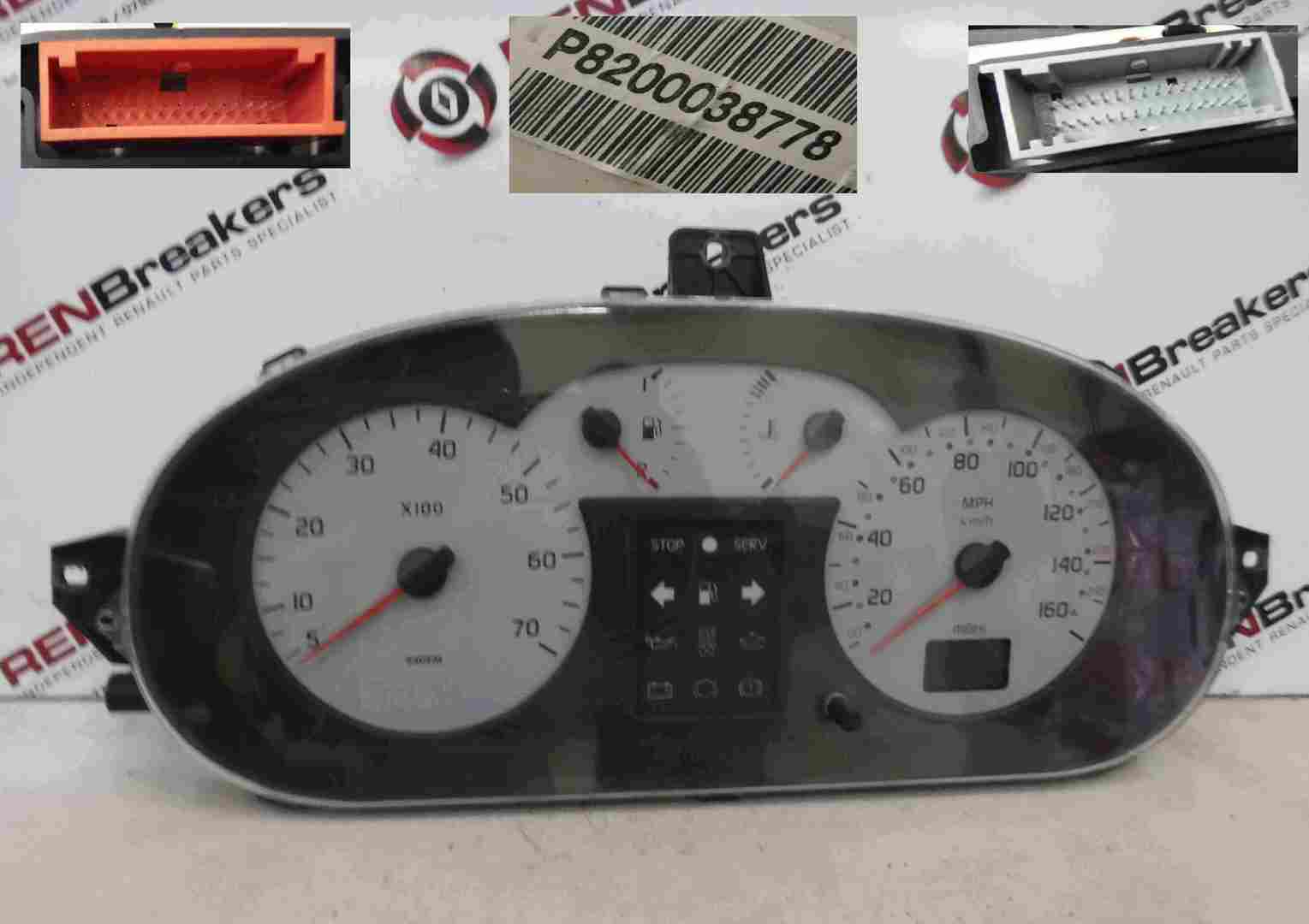 Renault Megane 1999-2002 Instrument Panel Dials Gauges Speedo Clocks 89K