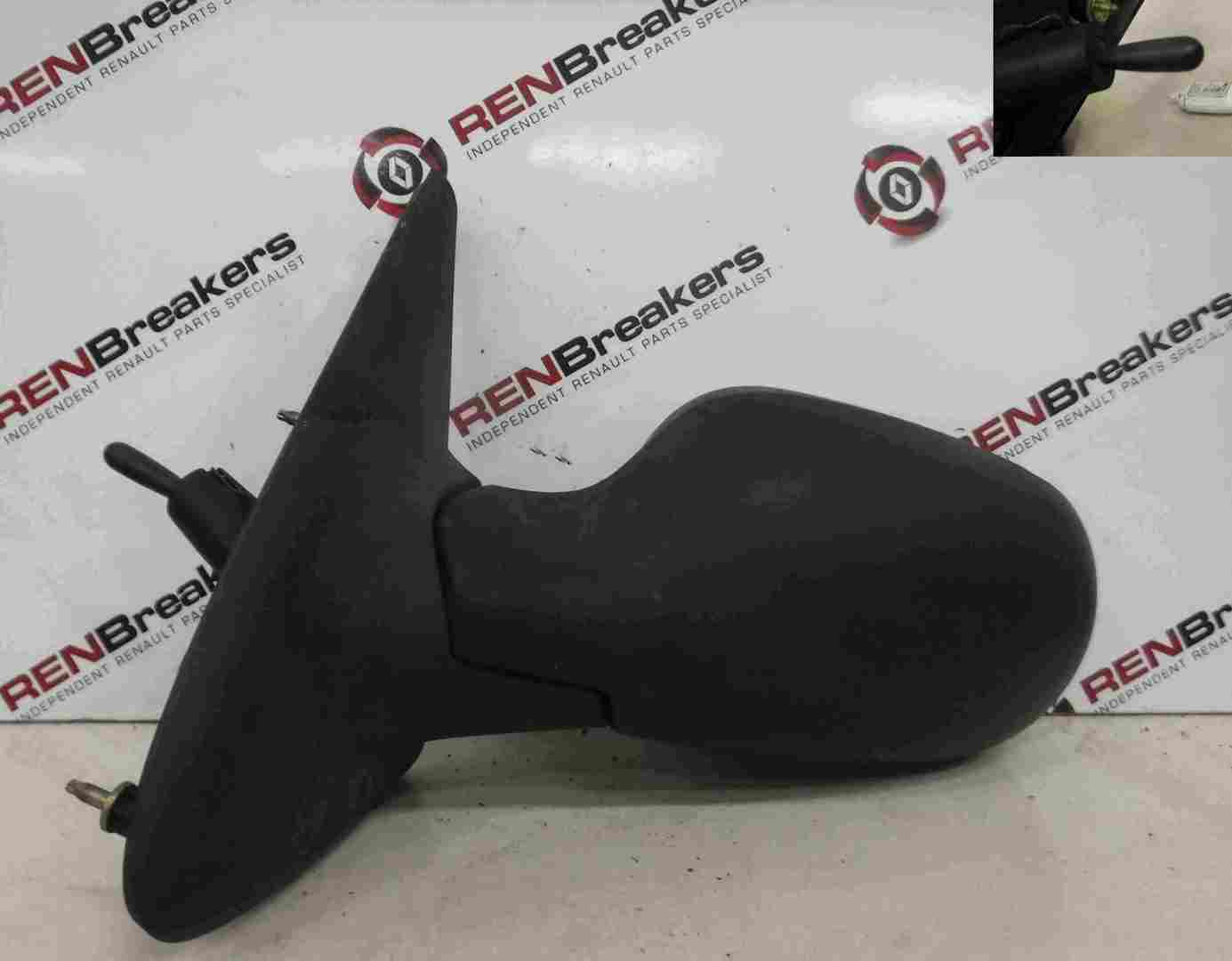 Renault Megane 1999-2002 Passenger NS Wing Mirror Plain Black Manual