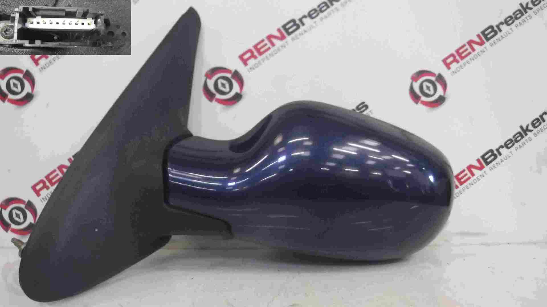 Renault Megane 1999-2002 Passenger NSF Front Wing Mirror Blue TEF43