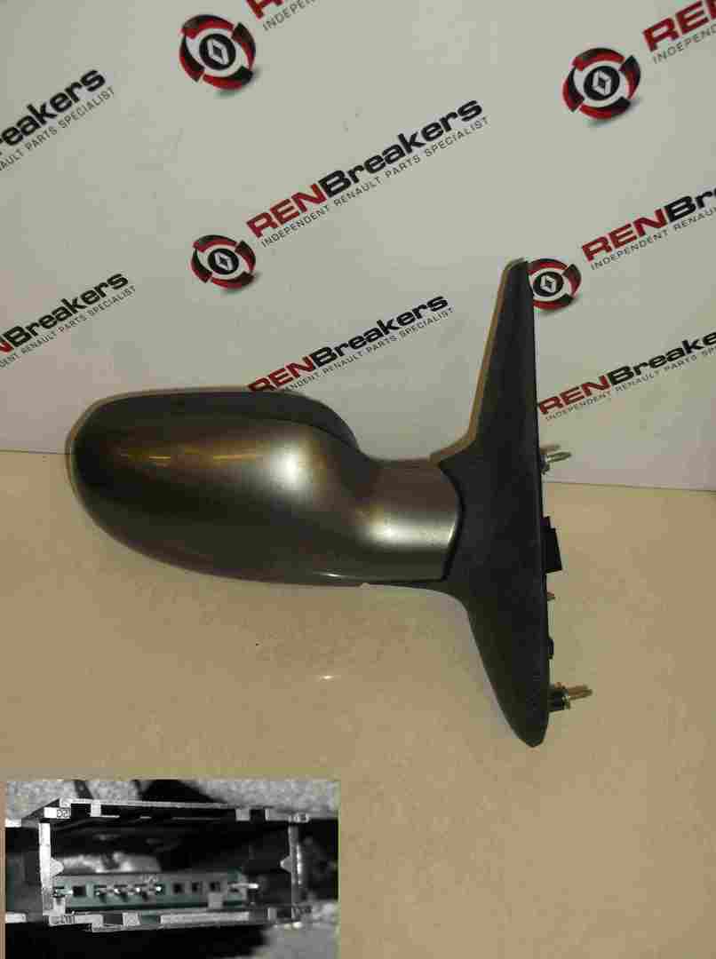 Renault Megane 1999-2003 Drivers OS Wing Mirror Grey 603 Electric